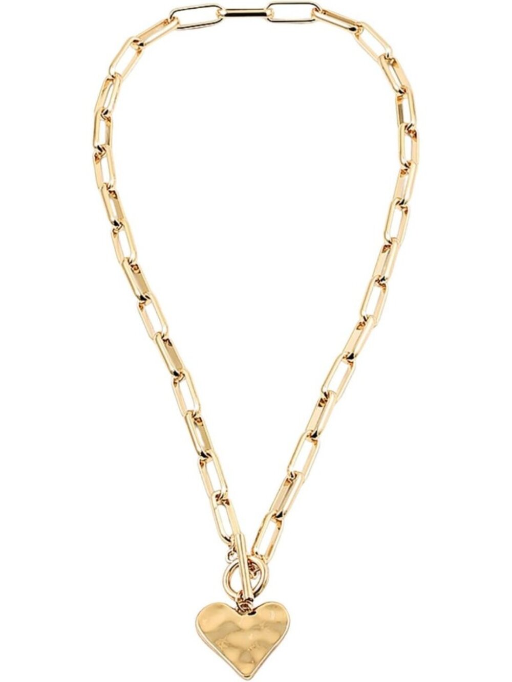 Heart Charm Toggle Necklace for Women - Stylish Chain Jewelry Gift Idea